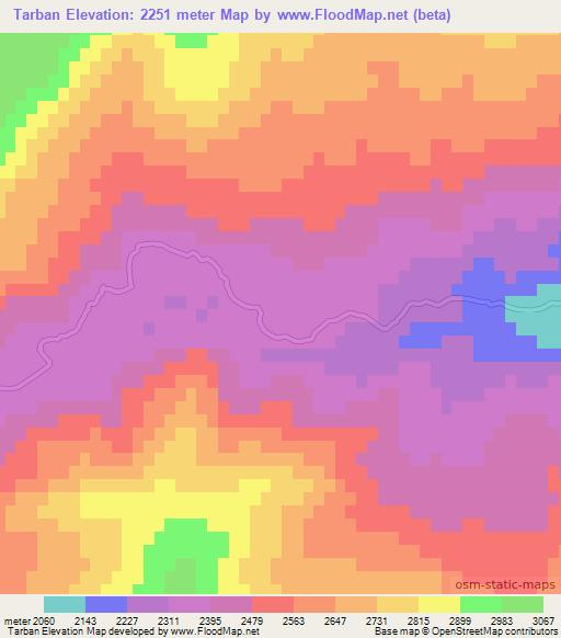Tarban,Afghanistan Elevation Map