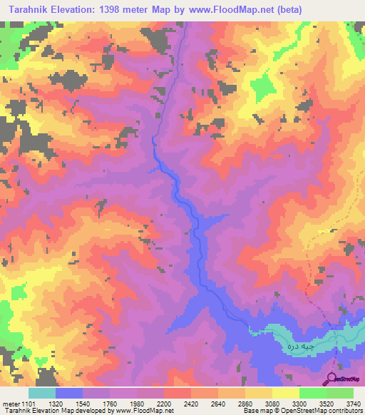 Tarahnik,Afghanistan Elevation Map