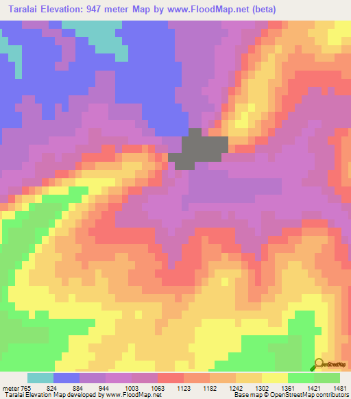 Taralai,Afghanistan Elevation Map