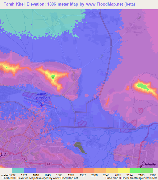 Tarah Khel,Afghanistan Elevation Map