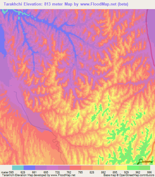 Tarakhchi,Afghanistan Elevation Map