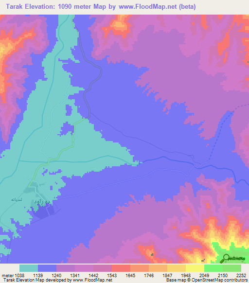 Tarak,Afghanistan Elevation Map