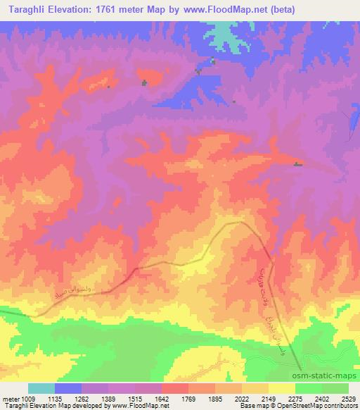 Taraghli,Afghanistan Elevation Map