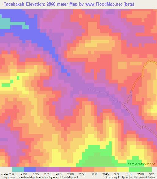 Taqshakah,Afghanistan Elevation Map