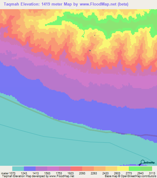 Taqmah,Afghanistan Elevation Map