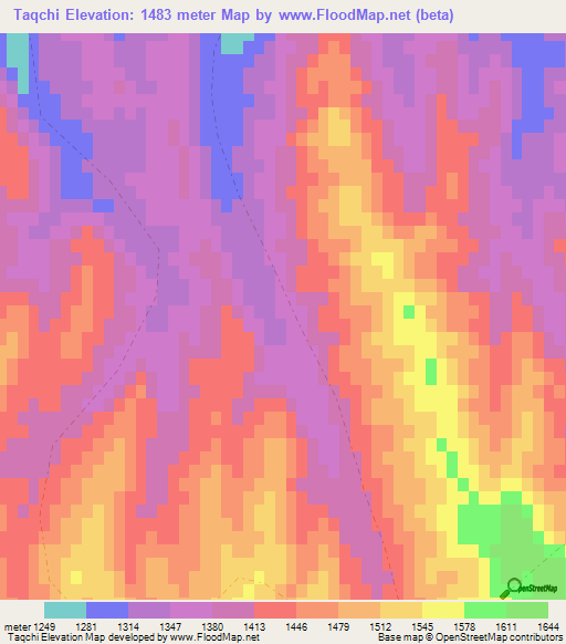 Taqchi,Afghanistan Elevation Map