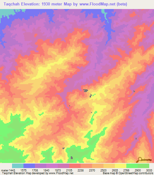 Taqchah,Afghanistan Elevation Map