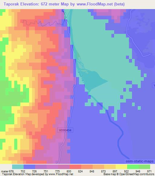 Taporak,Afghanistan Elevation Map