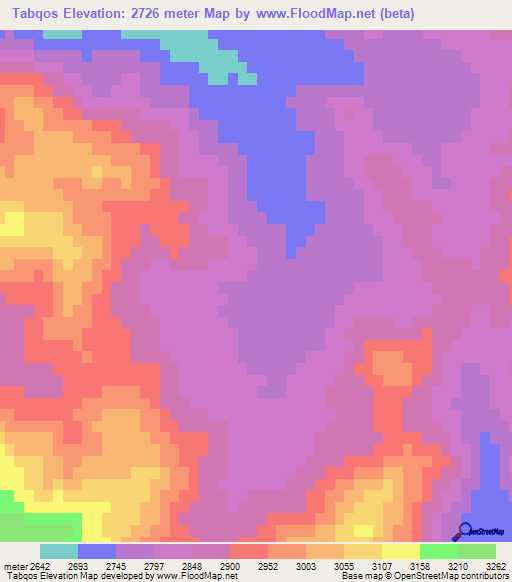 Tabqos,Afghanistan Elevation Map