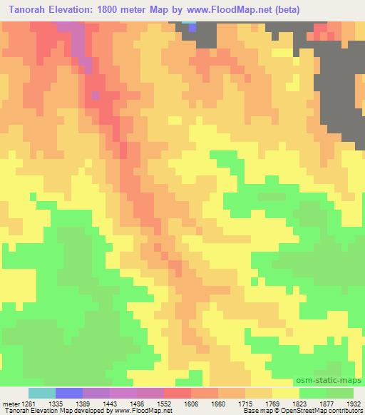 Tanorah,Afghanistan Elevation Map