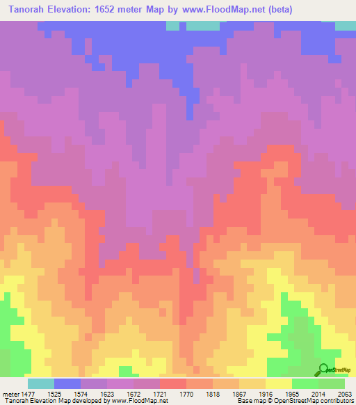Tanorah,Afghanistan Elevation Map