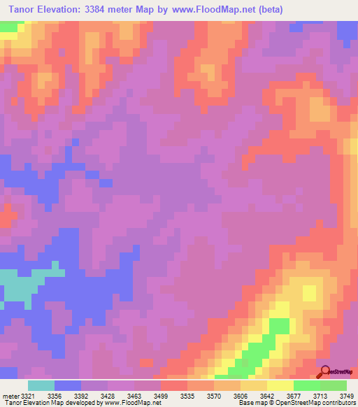 Tanor,Afghanistan Elevation Map