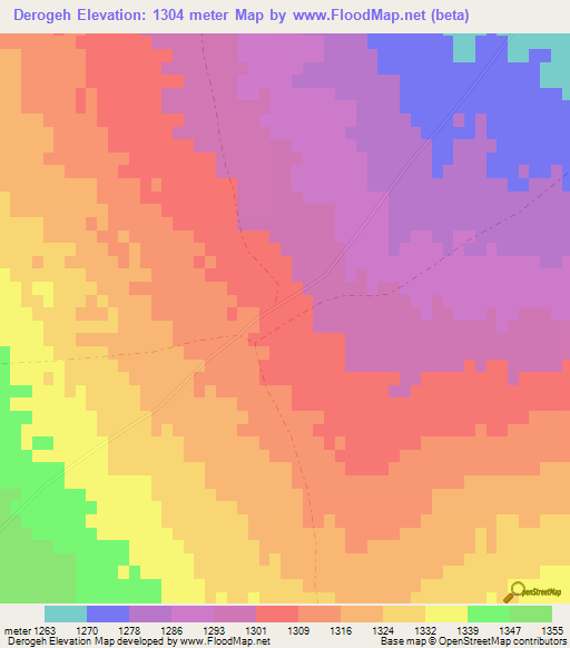 Derogeh,Afghanistan Elevation Map