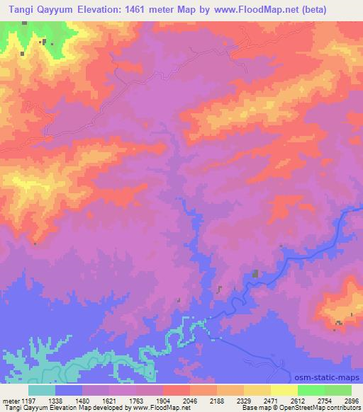 Tangi Qayyum,Afghanistan Elevation Map