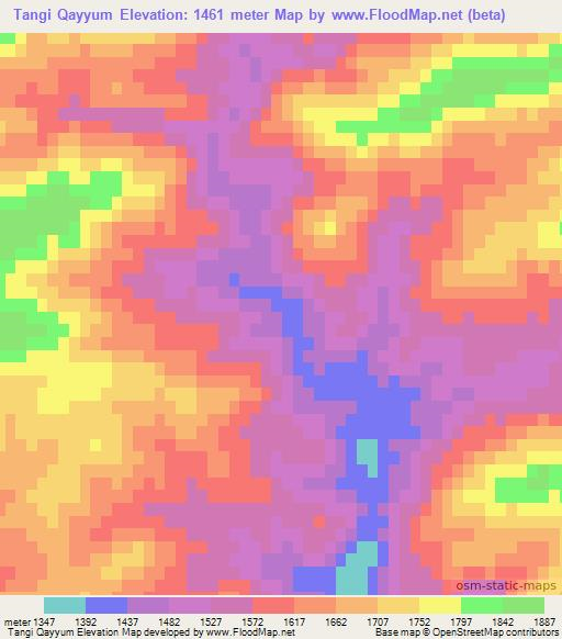Tangi Qayyum,Afghanistan Elevation Map