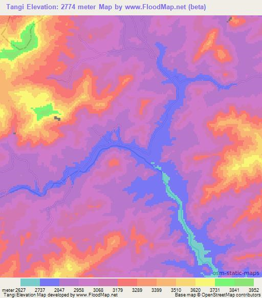 Tangi,Afghanistan Elevation Map