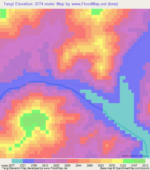 Tangi,Afghanistan Elevation Map