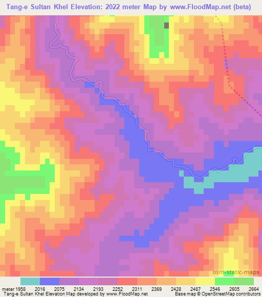 Tang-e Sultan Khel,Afghanistan Elevation Map