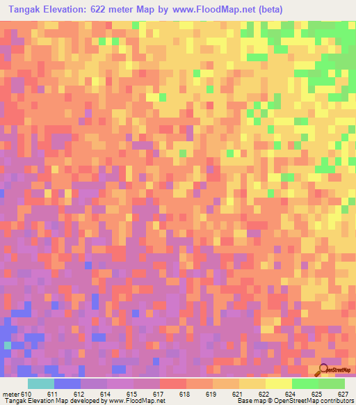Tangak,Afghanistan Elevation Map