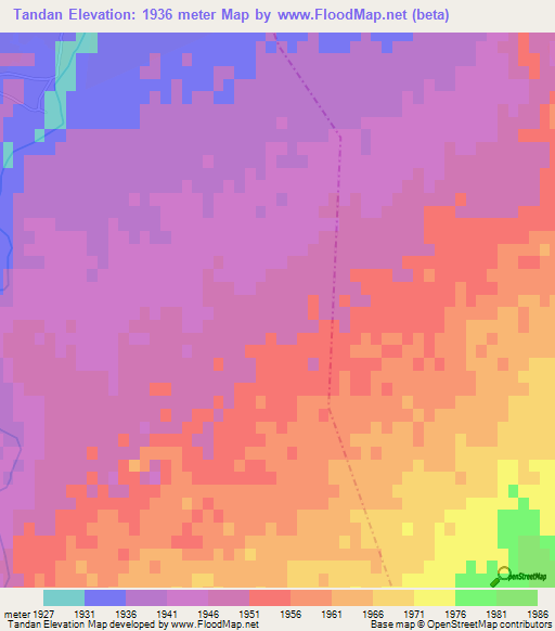 Tandan,Afghanistan Elevation Map