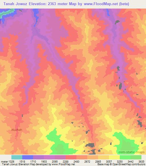 Tanah Jowuz,Afghanistan Elevation Map