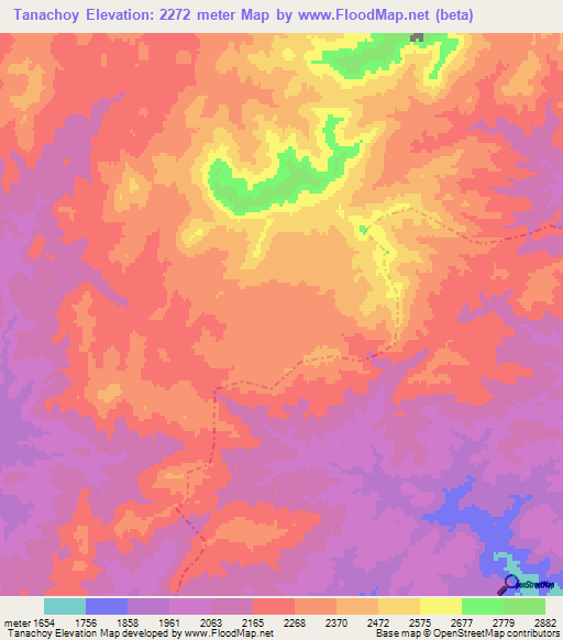 Tanachoy,Afghanistan Elevation Map