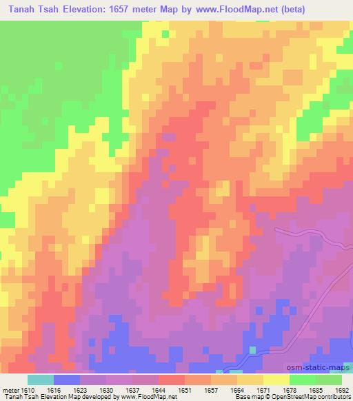 Tanah Tsah,Afghanistan Elevation Map