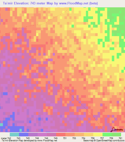 Ta`mir,Afghanistan Elevation Map