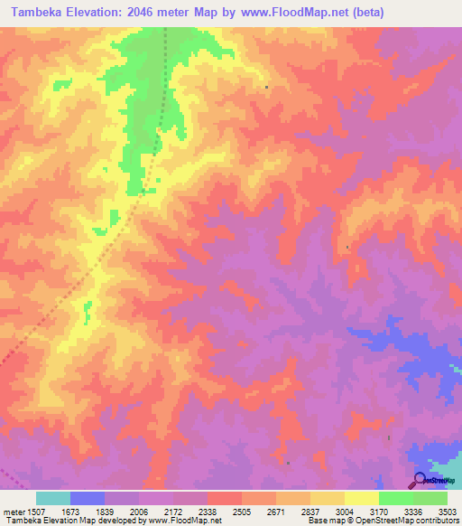 Tambeka,Afghanistan Elevation Map