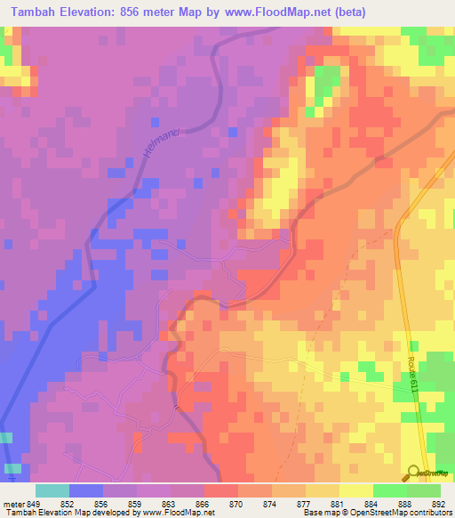 Tambah,Afghanistan Elevation Map
