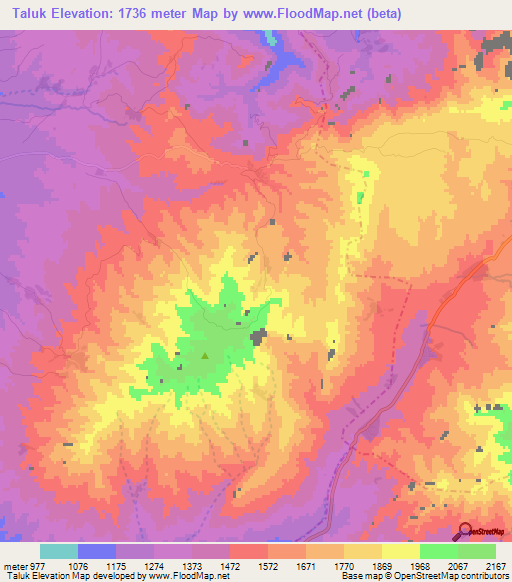 Taluk,Afghanistan Elevation Map