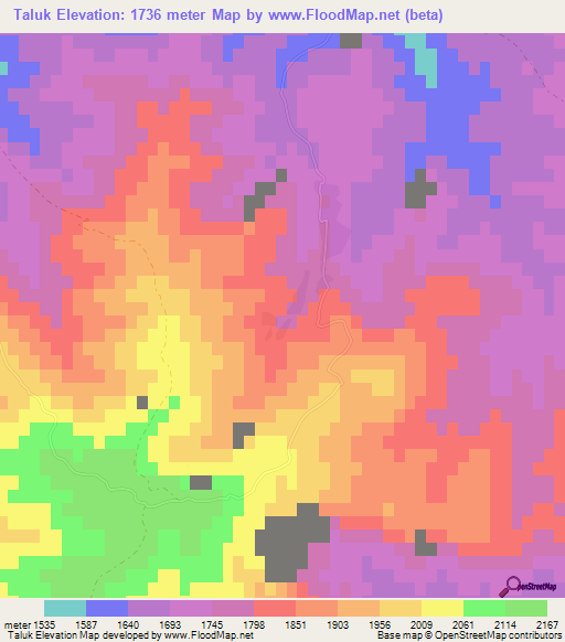 Taluk,Afghanistan Elevation Map