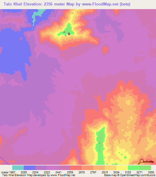 Talo Khel,Afghanistan Elevation Map