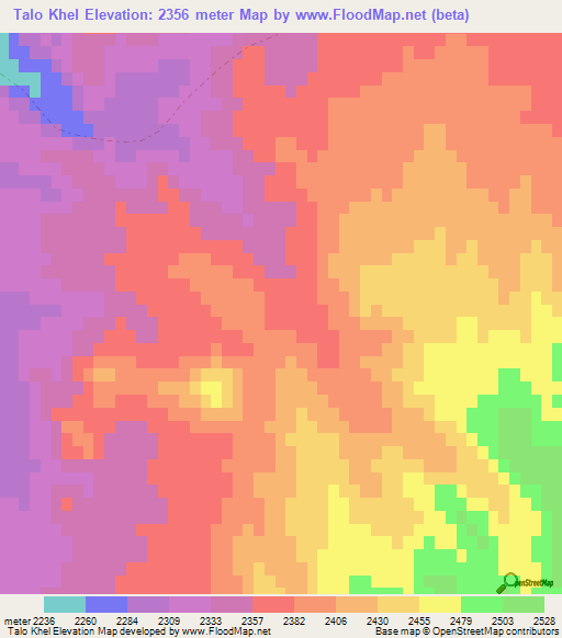 Talo Khel,Afghanistan Elevation Map