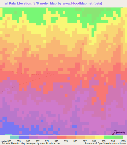 Tal Kala,Afghanistan Elevation Map