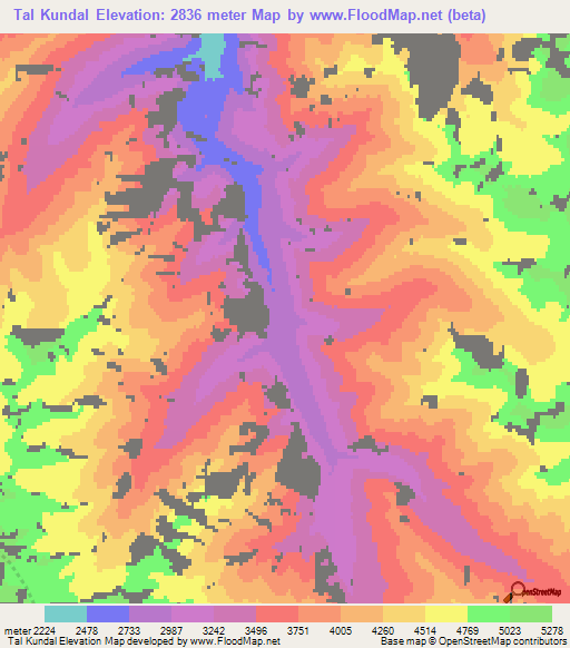 Tal Kundal,Afghanistan Elevation Map