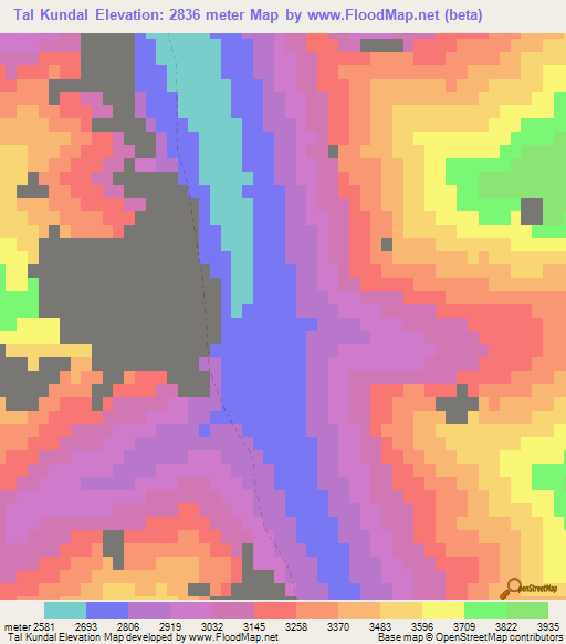 Tal Kundal,Afghanistan Elevation Map