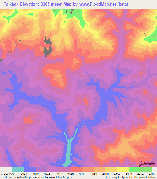 Talkhak,Afghanistan Elevation Map