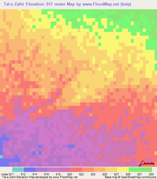 Tal-e Zahir,Afghanistan Elevation Map