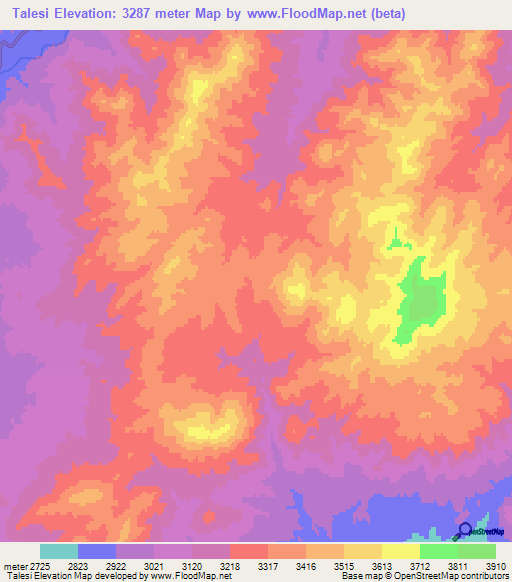 Talesi,Afghanistan Elevation Map