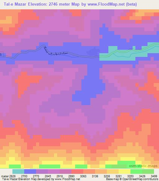 Tal-e Mazar,Afghanistan Elevation Map