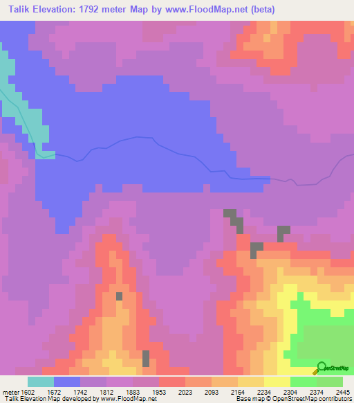 Talik,Afghanistan Elevation Map