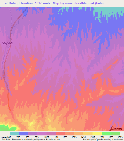 Tal Bulaq,Afghanistan Elevation Map
