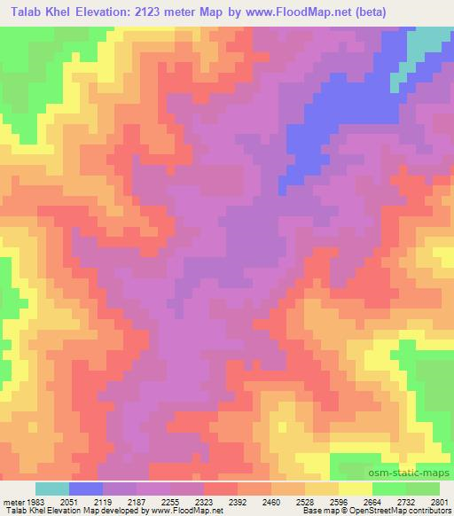 Talab Khel,Afghanistan Elevation Map