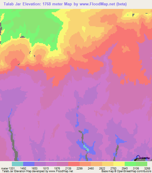 Talab Jar,Afghanistan Elevation Map