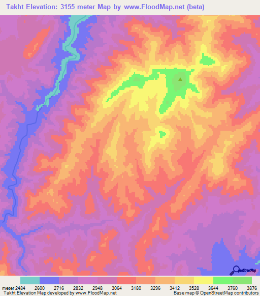Takht,Afghanistan Elevation Map