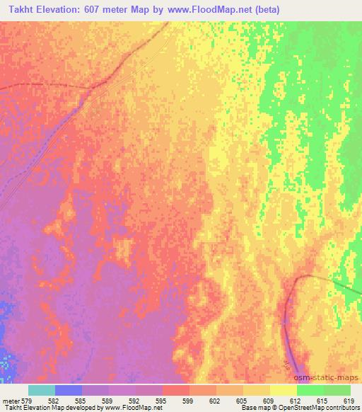 Takht,Afghanistan Elevation Map