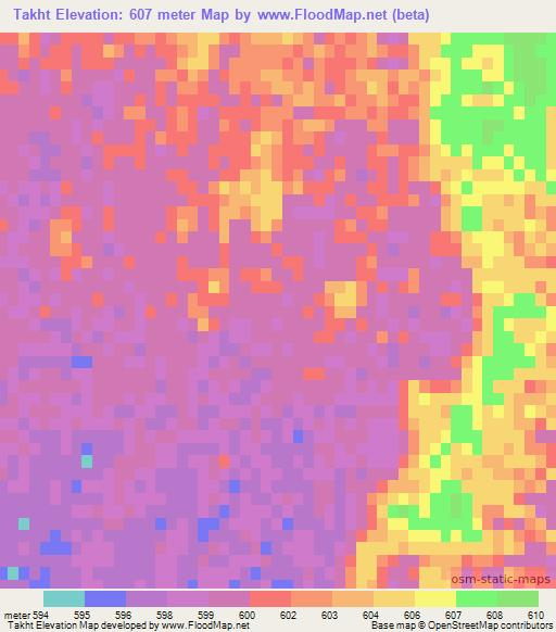 Takht,Afghanistan Elevation Map