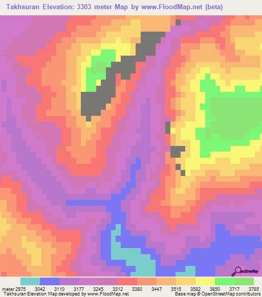 Takhsuran,Afghanistan Elevation Map
