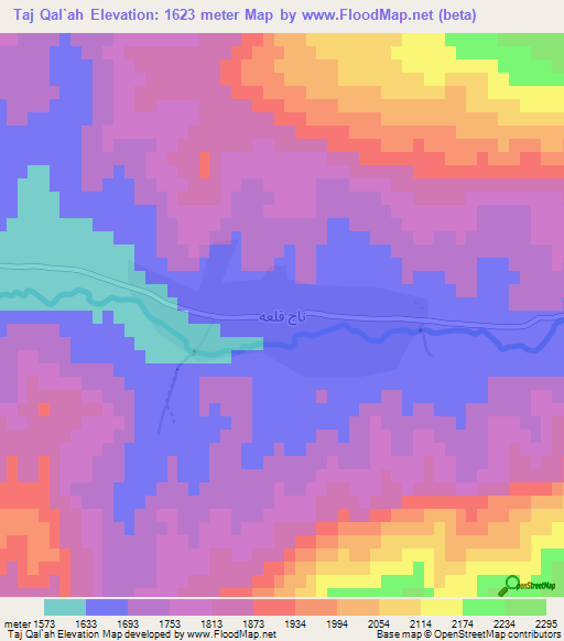 Taj Qal`ah,Afghanistan Elevation Map